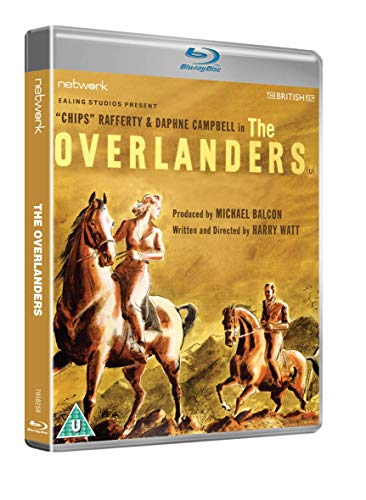 Blu-ray cover for "The Overlanders" featuring a woman on horseback.