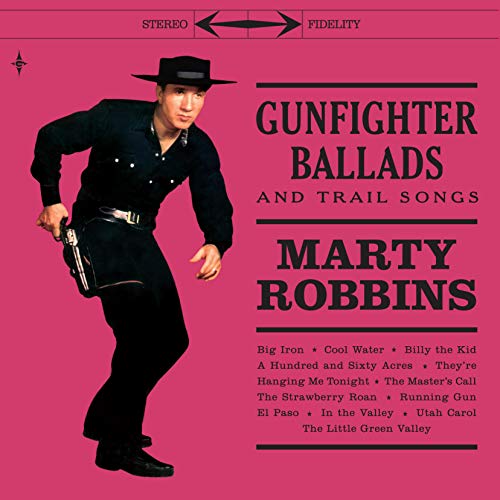 Marty Robbins album cover: a cowboy with gun, pink background, text details.