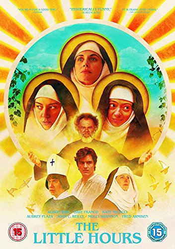 Movie poster for "The Little Hours" featuring nuns and priests.