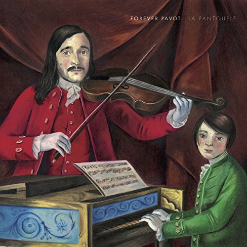 CD cover: painted portrait of a man with a violin and a boy at piano.