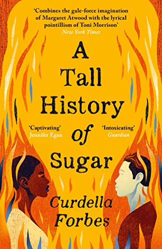 Book cover: "A Tall History of Sugar" with portraits and fiery imagery.