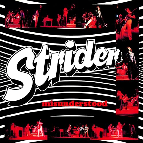 CD cover for Strider’s “Misunderstood” with band photos and bold text.