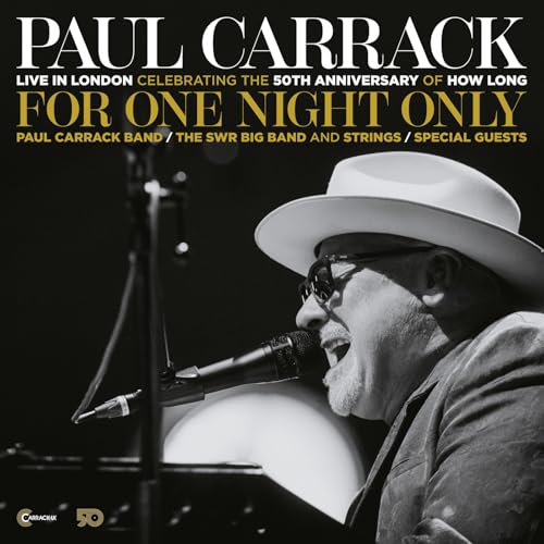 Paul Carrack album cover featuring a black and white portrait of the singer.