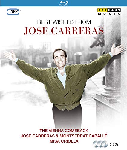 DVD cover featuring tenor José Carreras with arms outstretched, smiling.