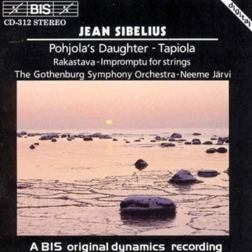 CD cover for Sibelius orchestral works, featuring a coastal landscape.