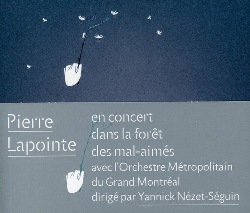 CD cover: hand releasing dandelions, text reading “Pierre Lapointe en concert.”