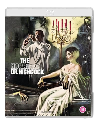 Blu-ray cover for "The Horrible Dr. Hichcock" featuring a man and woman.