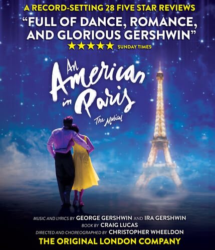 Blu-ray cover for "An American in Paris" featuring a couple and the Eiffel Tower.