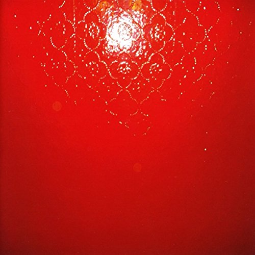 Red CD cover with a circular, patterned, light-reflecting design.