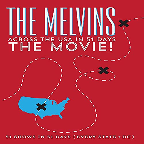 Red DVD cover for "Across The USA In 51 Days" movie, with map.