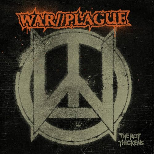 War//plague album cover with a distressed peace sign and band name.