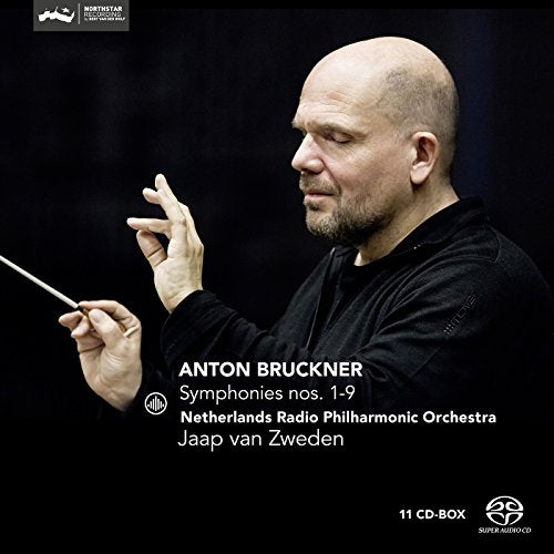 Jaap van Zweden conducting, album cover for Bruckner symphonies, 11 CDs.