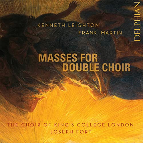 CD cover for choral masses by Leighton and Martin, with abstract art.