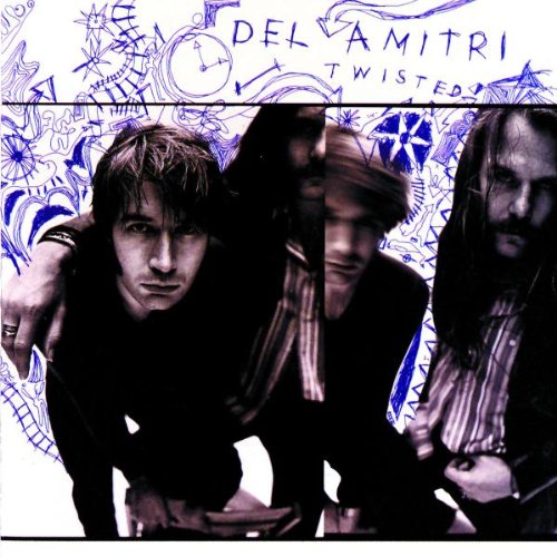 CD cover for Del Amitri’s “Twisted” featuring three band members in blue.