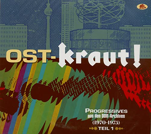CD cover: colorful abstract art with German text and a radio tower.