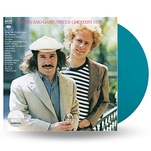 Simon and Garfunkel Greatest Hits album cover with a turquoise vinyl record.