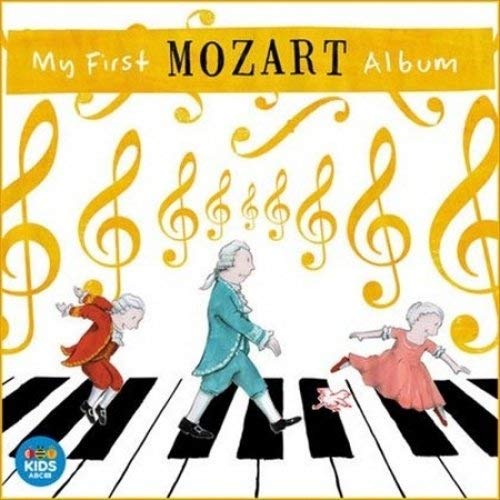 CD cover: children in period clothing walking on piano keys, musical notes.