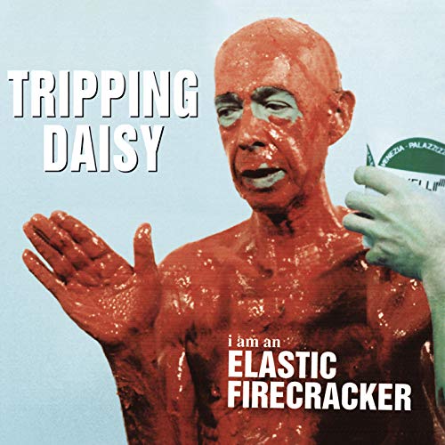 Red-painted man with outstretched hand, album cover for Tripping Daisy.