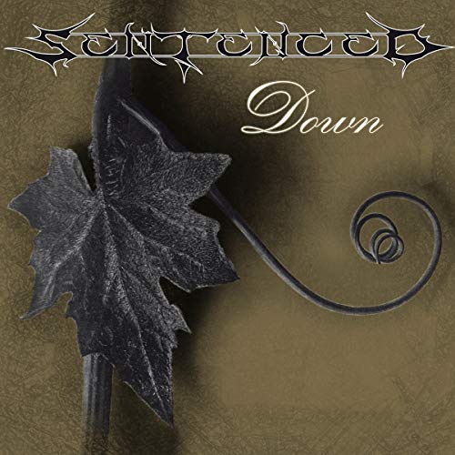 “Sentenced - Down” CD cover with a dark leaf and swirling design.