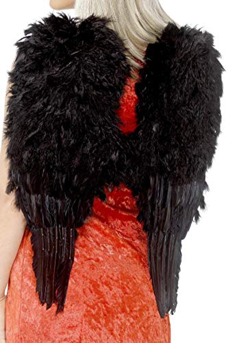 Smiffys Women's Feather Angel Wings, Black, One Size, 20900