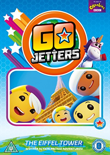 Go Jetters DVD cover featuring cartoon characters and the Eiffel Tower.