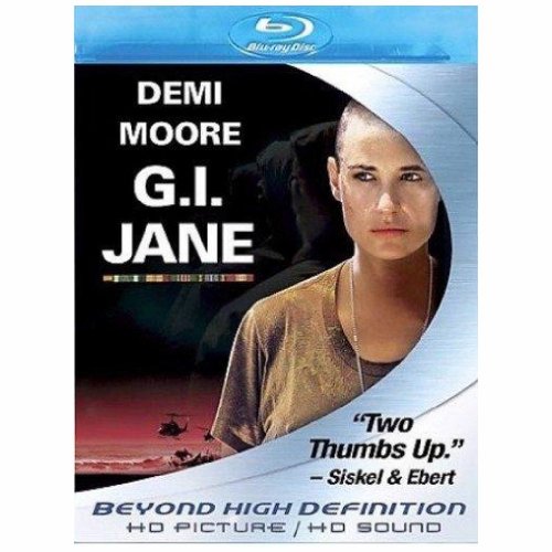 G.I. Jane" Blu-ray cover featuring Demi Moore with a shaved head.