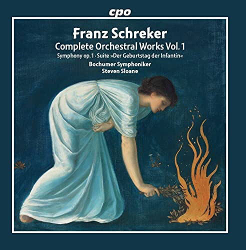CD cover: woman in white kneeling by a small fire.