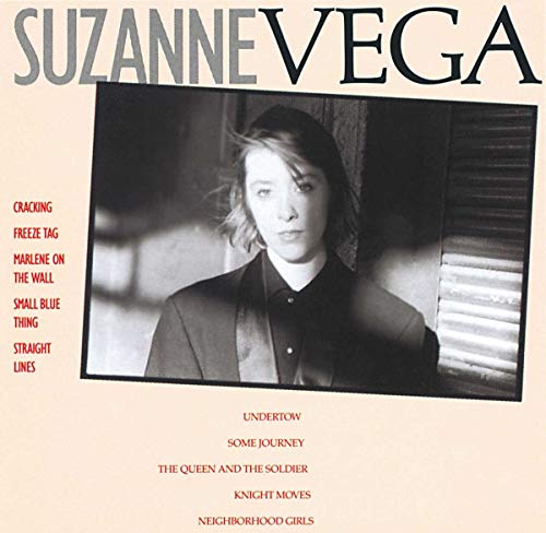 Suzanne Vega album cover, black and white portrait, song list visible.