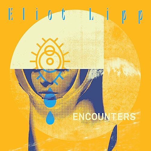 Album cover for Eliot Lipp’s “Encounters” featuring a face and abstract shapes.