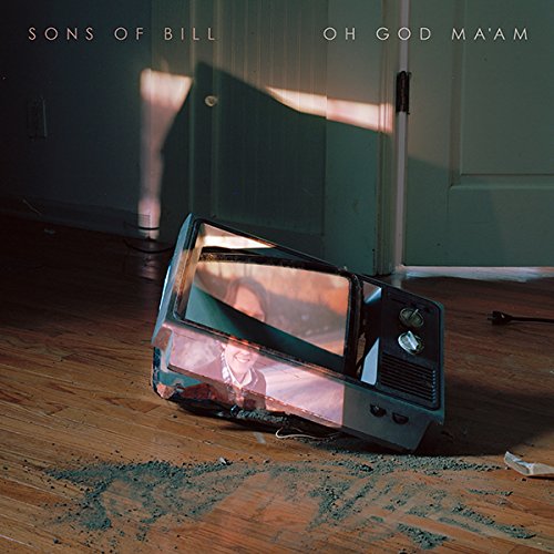 Album cover: shattered television on a wooden floor, muted colors.