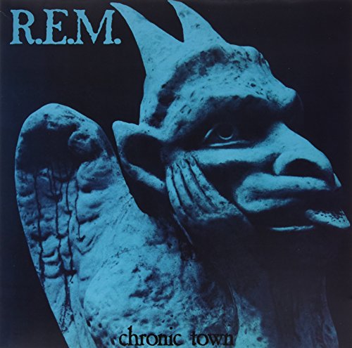 R.E.M. “Chronic Town” vinyl album cover featuring a stone gargoyle.