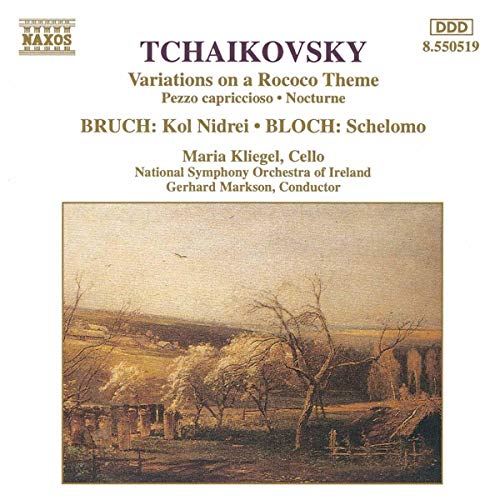 CD cover for Tchaikovsky’s “Variations on a Rococo Theme” with landscape art.