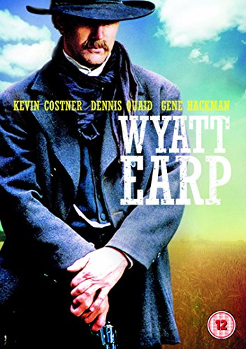 Wyatt Earp" DVD cover featuring Kevin Costner in a Western outfit.