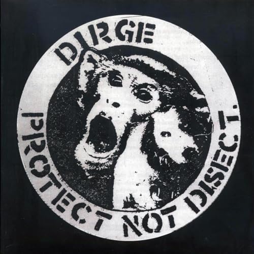 Black and white album cover featuring a distressed dog portrait and text.