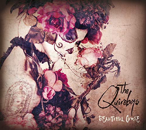 CD cover for The Quireboys' "Beautiful Curse" with floral and skull imagery.