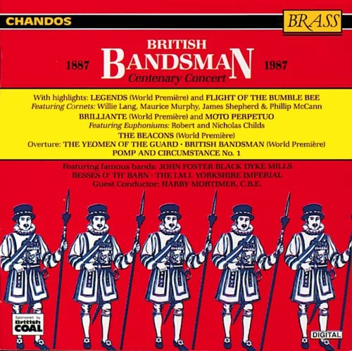 CD cover: “British Bandsman Centenary Concert” with marching band illustration.