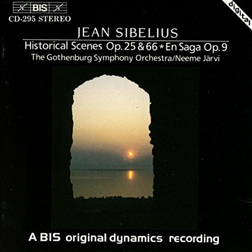 CD cover for Sibelius’ Historical Scenes and En Saga, featuring a stone archway.