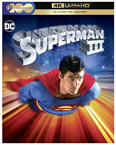 Superman III Blu-ray cover featuring Christopher Reeve in flight.
