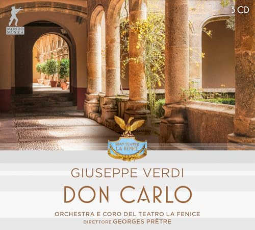 CD cover for Verdi’s “Don Carlo” featuring an Italianate arched colonnade.