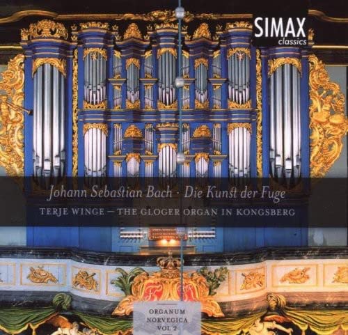 CD cover featuring a blue and gold pipe organ, text “Die Kunst der Fuge”.