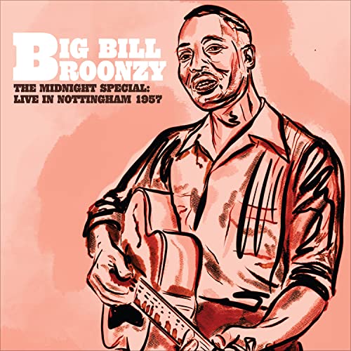 Big Bill Broonzy album cover, red tones, portrait of a guitarist.