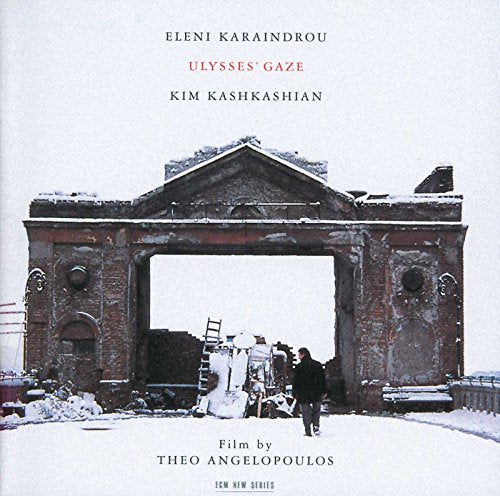 CD cover for "Ulysses' Gaze" soundtrack, featuring a snow-covered building.