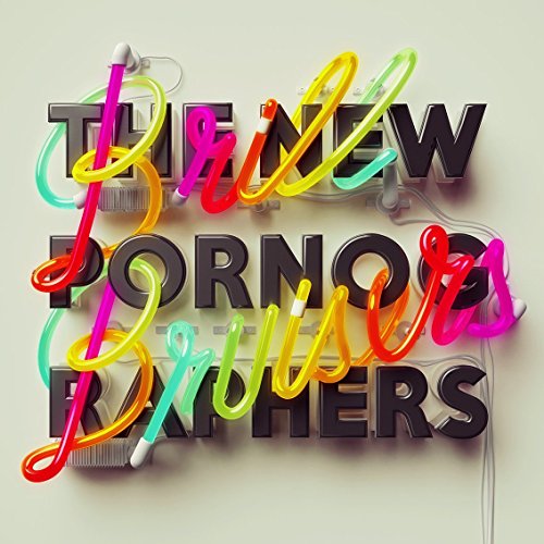 Album cover for The New Pornographers’ “Brill Bruisers” with neon lettering.