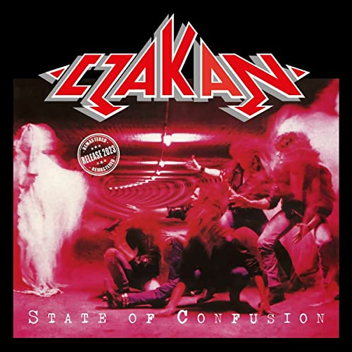 CD cover for Czakan’s “State Of Confusion” with figures in red haze.