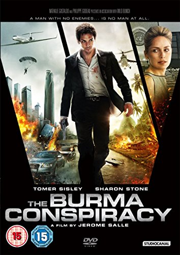 DVD cover for "The Burma Conspiracy" featuring action scenes and actors.