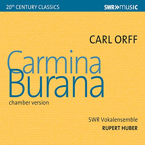 CD cover for Carl Orff’s Carmina Burana, chamber version, by SWR Vokalensemble.