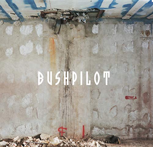 Bushpilot album cover: textured concrete wall with white lettering.