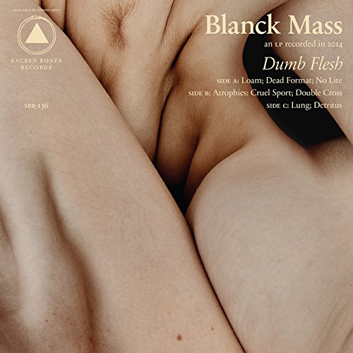 CD cover for Blanck Mass’ “Dumb Flesh” featuring close-up of backs.