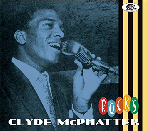 Clyde McPhatter singing into a vintage microphone on CD cover.