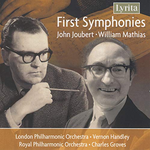 CD cover featuring portraits of composers John Joubert and William Mathias.